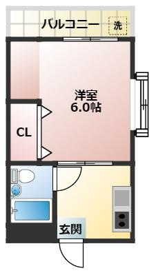 メゾン岡(1K/3階)の間取り写真