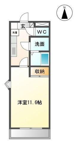 センチュリー東仙台(1K/4階)の間取り写真