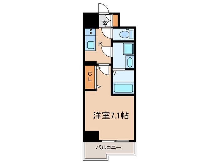 ワールドアイ神戸元町ヒルズ(1K/9階)の間取り写真