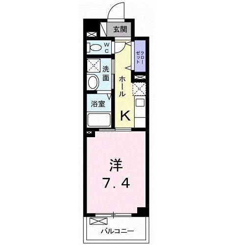 ディアコート(1K/1階)の間取り写真