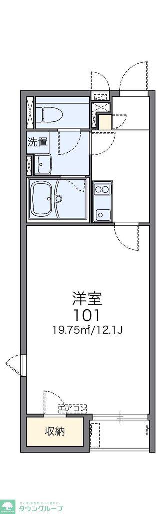 レオネクストシティーパレス2(1K/1階)の間取り写真