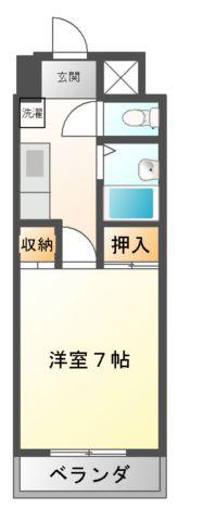 エトワール第2(1K/9階)の間取り写真