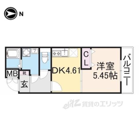 グランデコート竹鼻イースト(1DK/3階)の間取り写真