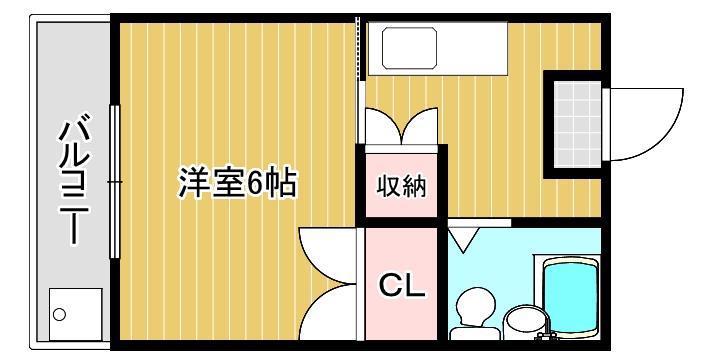 コーポわかば(1K/2階)の間取り写真