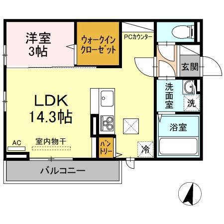 アルデバラン 101(1LDK/1階)の間取り写真