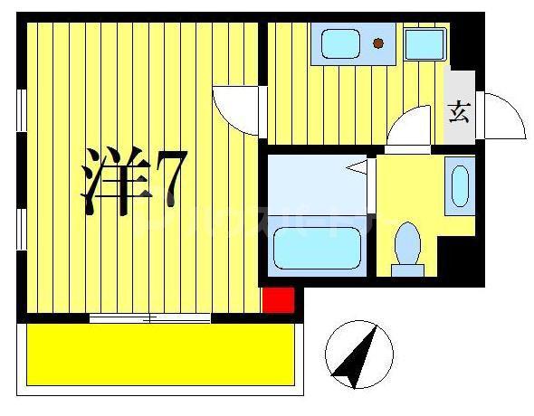 ベルクレール伍番館(1K/3階)の間取り写真