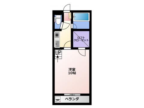 セザンヌ大知波(1K/2階)の間取り写真