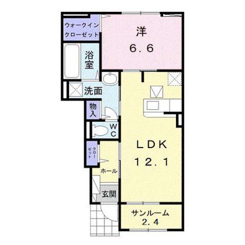 アルモニー 弐番舘(1LDK/1階)の間取り写真