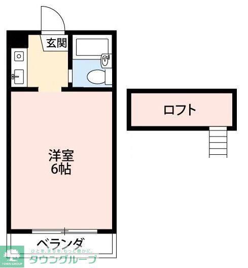 クリーンシティ千間台(1K/2階)の間取り写真