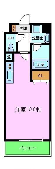 ROYAL MAISON NAKAO(ワンルーム/9階)の間取り写真