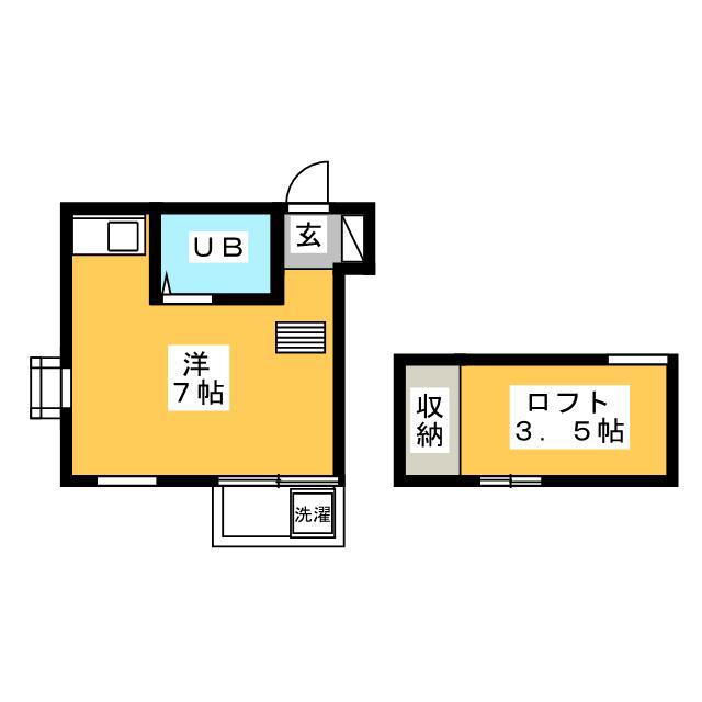 TIME25(ワンルーム/2階)の間取り写真