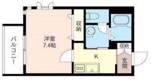 カルハ西麻布・I(1K/3階)の間取り写真