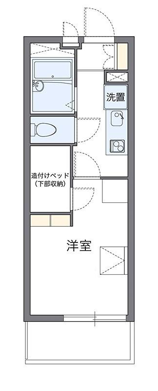 イエルバ(1K/2階)の間取り写真