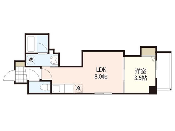 月光住吉町(1LDK/5階)の間取り写真