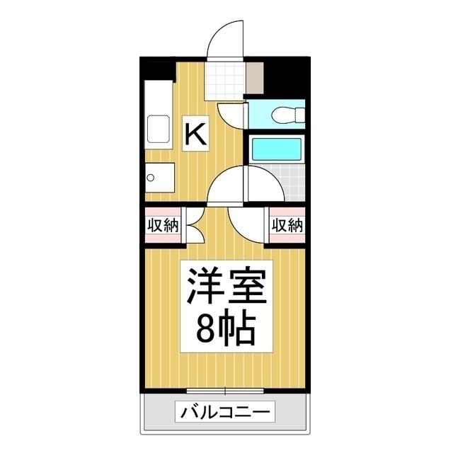 コーポビッグスカイA棟(1K/2階)の間取り写真
