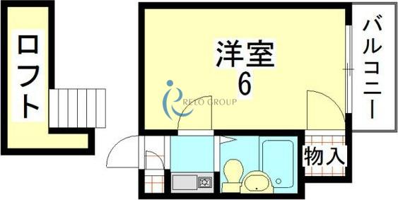 エムパレス21(1SK/2階)の間取り写真