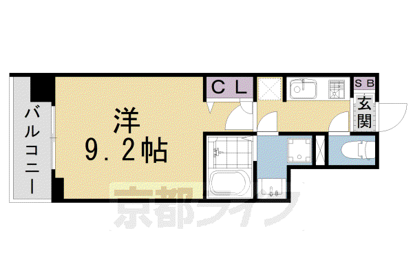 ベラジオ西大路五条(1K/4階)の間取り写真