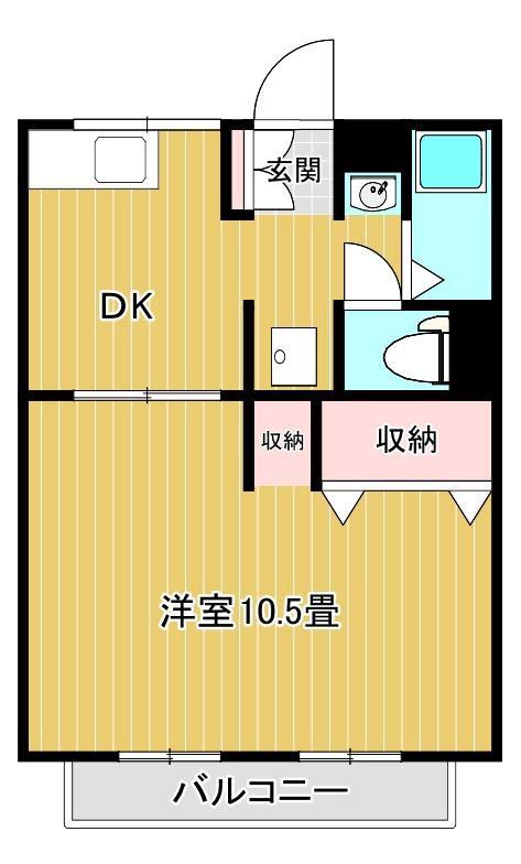 コーポニュータウンI(1DK/2階)の間取り写真