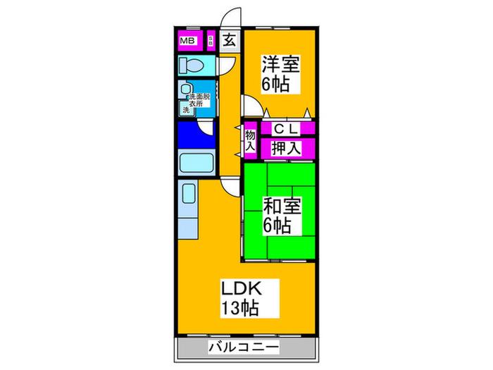 MARCHER(2LDK/2階)の間取り写真
