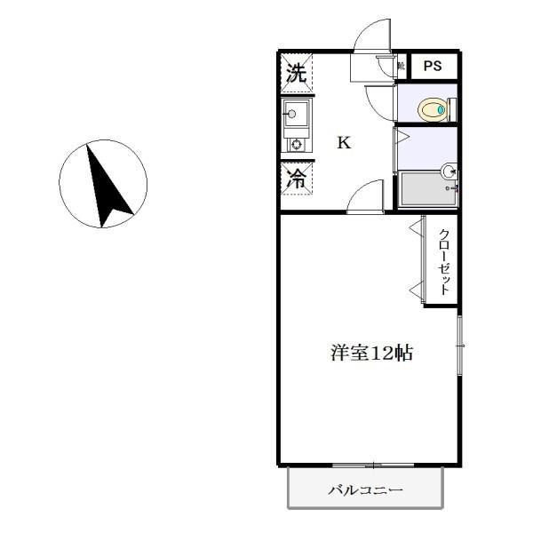 ベルメゾン本八幡(1K/1階)の間取り写真