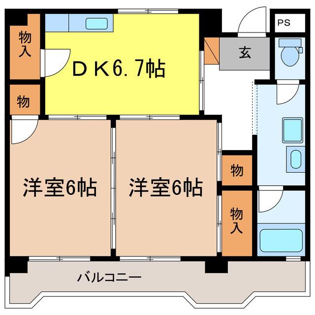 ASTOUR(2DK/2階)の間取り写真