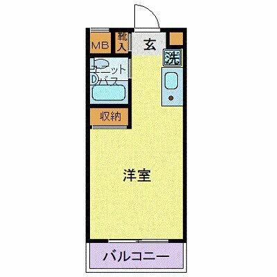 スカイコート都立大学第2(ワンルーム/2階)の間取り写真