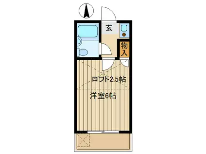 ベルエアー今川(1K/1階)の間取り写真