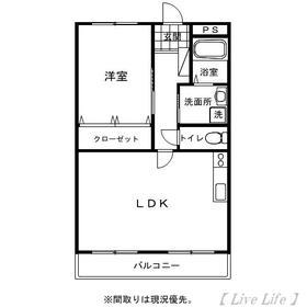 ストーンヒル加納(1LDK/2階)の間取り写真