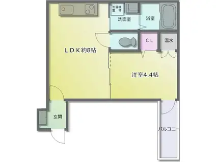 エフアセシアKOBE(1LDK/1階)の間取り写真