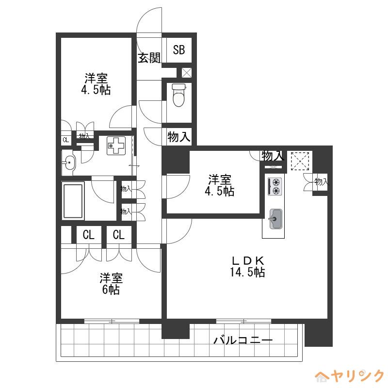 GRANPASEO丸の内(3LDK/8階)の間取り写真