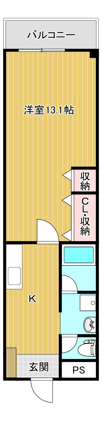 田辺ビル(1K/4階)の間取り写真