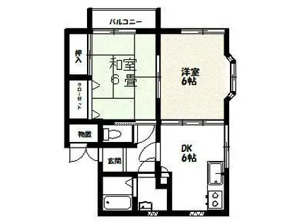 ロビンス神明(2DK/2階)の間取り写真