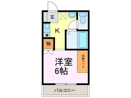 ツァィト板倉(1K/1階)の間取り写真