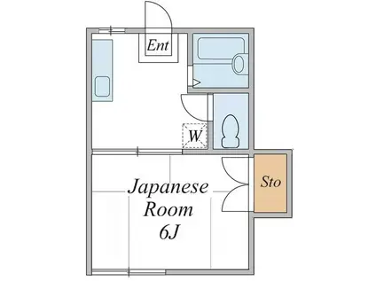 メゾン林(1DK/2階)の間取り写真