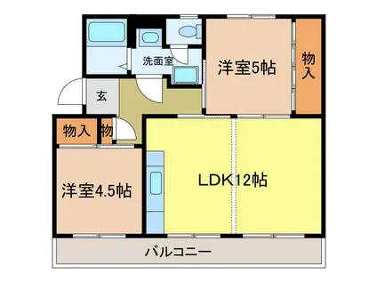 ヴィラナリー千代田 10号棟(2LDK/5階)の間取り写真