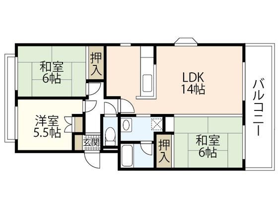 アネックス井口(3LDK/4階)の間取り写真