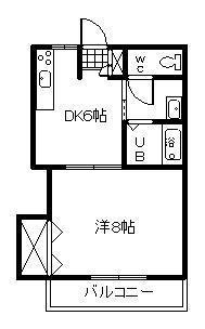 ステートラスK2(1DK/2階)の間取り写真