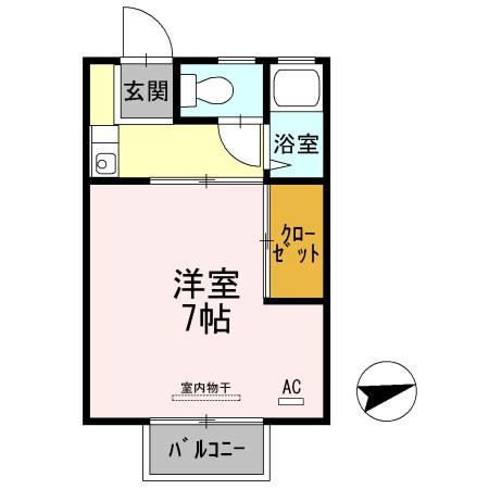 パークハウスB棟(1K/1階)の間取り写真