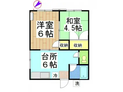 和泉ハウス(2DK/2階)の間取り写真