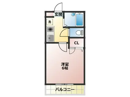 グラシア高丸(1K/1階)の間取り写真