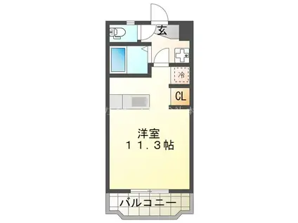 ハイライズHIRAI(ワンルーム/5階)の間取り写真