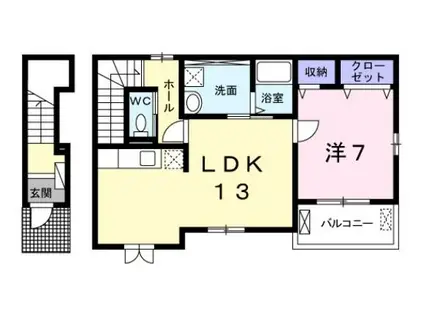 ミューカルム(1LDK/2階)の間取り写真