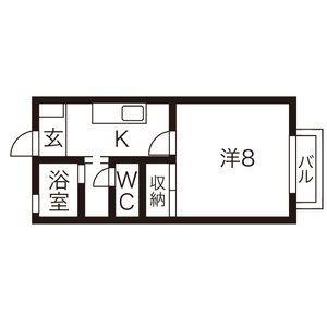 グリシーヌ(1K/1階)の間取り写真