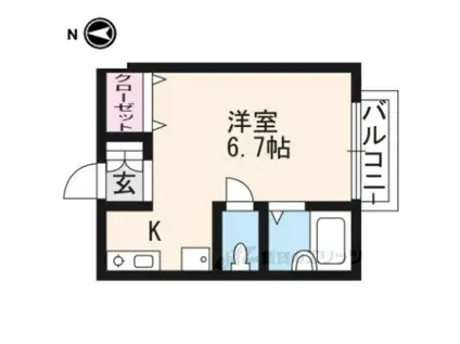 くれないはうす(ワンルーム/2階)の間取り写真