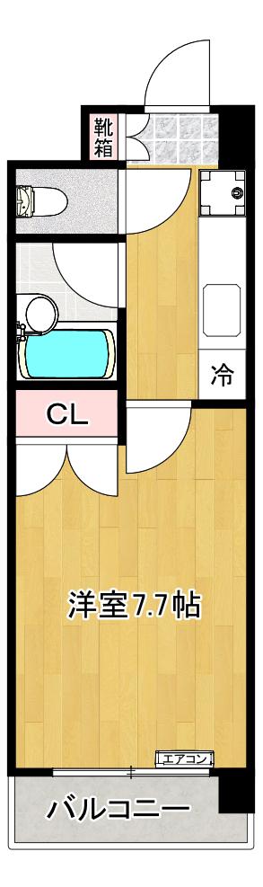 あさいさん家(1K/1階)の間取り写真