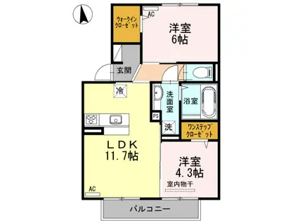コンパルティア(2LDK/2階)の間取り写真