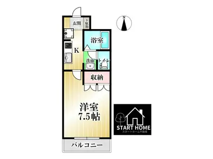 クレシア(1K/1階)の間取り写真