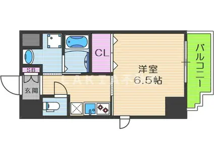 アール大阪グランデ(1K/11階)の間取り写真