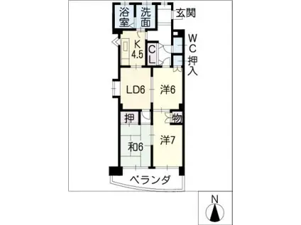 エスペランス(3LDK/5階)の間取り写真