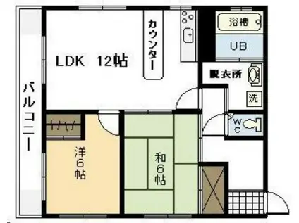 STM-1(2LDK/4階)の間取り写真